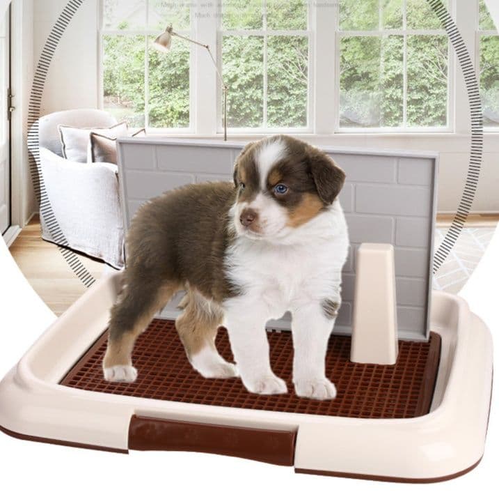 犬トイレ 壁付き仕切り板付き犬トイレはみ出し防止トレー