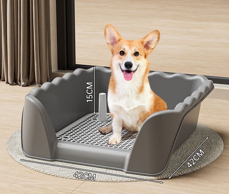 犬トイレ 三方向囲い壁付き犬用トイレトレー