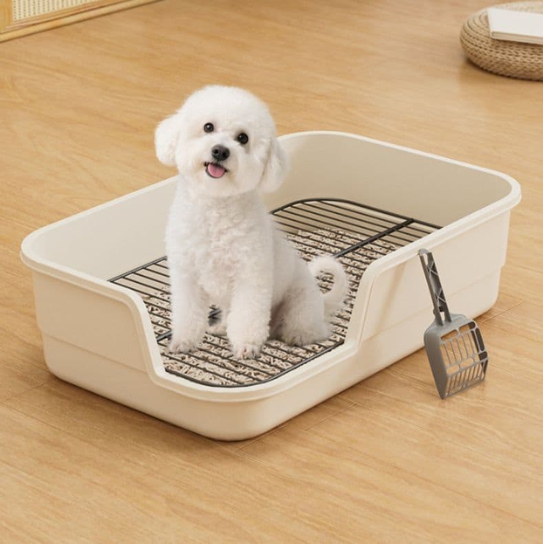 犬トイレ 格子網付き壁ガード犬トイレ高床式トレー