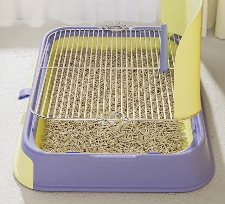 犬トイレ 飛散防止壁付き格子型犬用トイレトレー